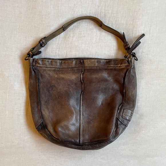 Distressed Leather Shoulder Bag by Aunts & Uncles